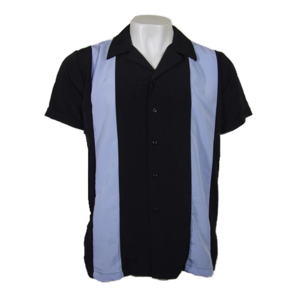 Maximos Men's Retro Classic Two Tone Bowling Shirt